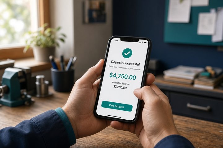 Funds received in a business account after approval